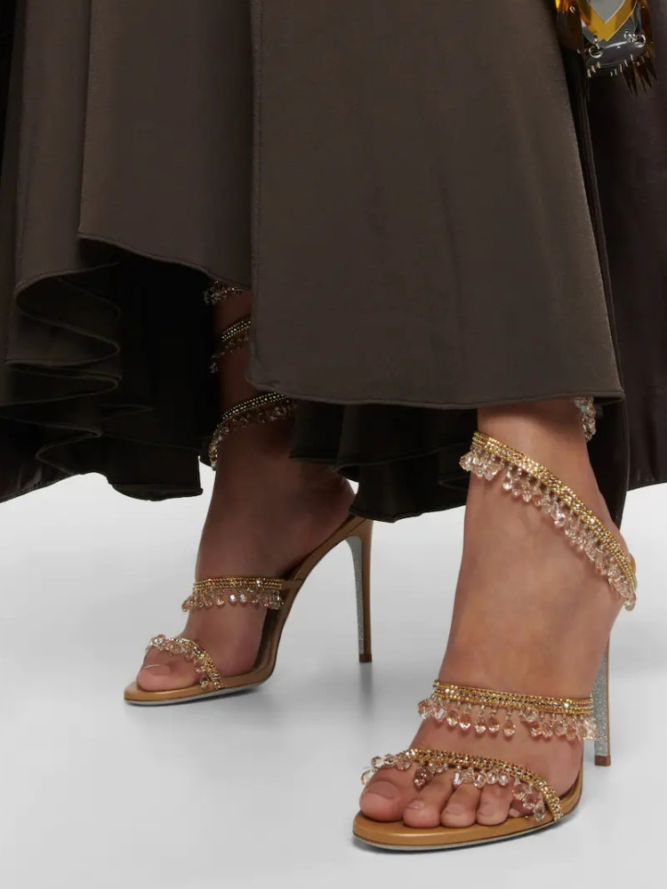 Tassel Fringe Trim - Damskie sandały z wodnymi diamentami, modne,