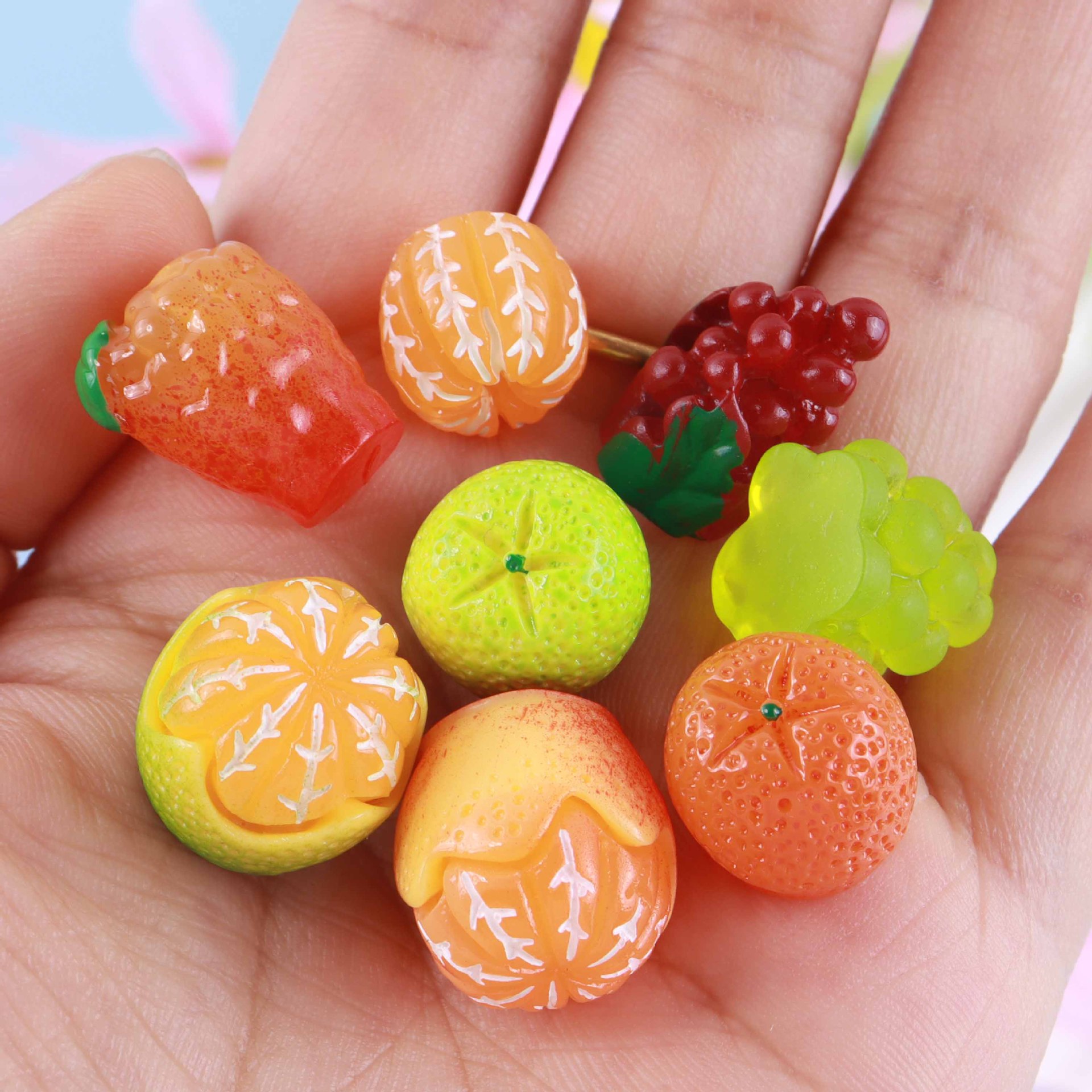 Christmas Craft Embellishment - 10 szt. DIY Mini Żywica Pomarańcza