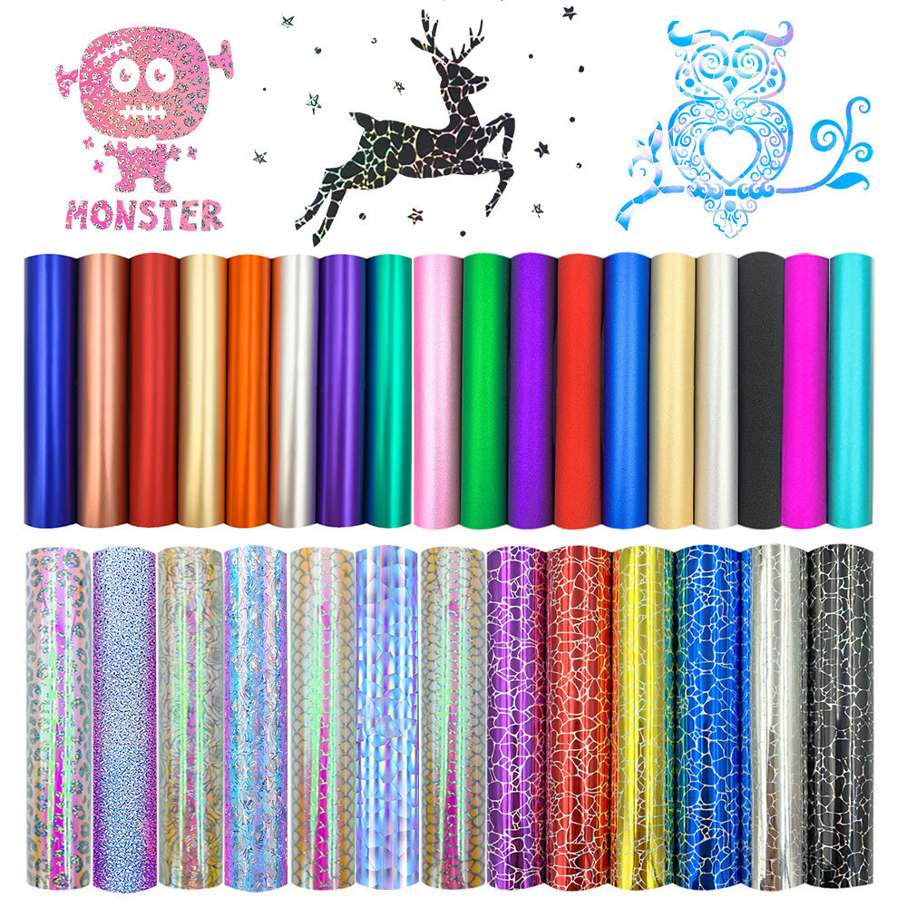 Glitter Vinyl Roll - Holograficzna błyszcząca folia samoprzylepna do rękodzieła,