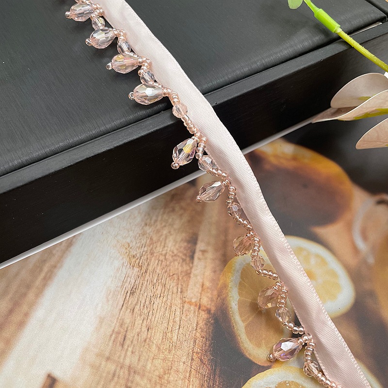 90 cm różowa koronka z kryszta – Beaded Trim Fringe recenzja i cena