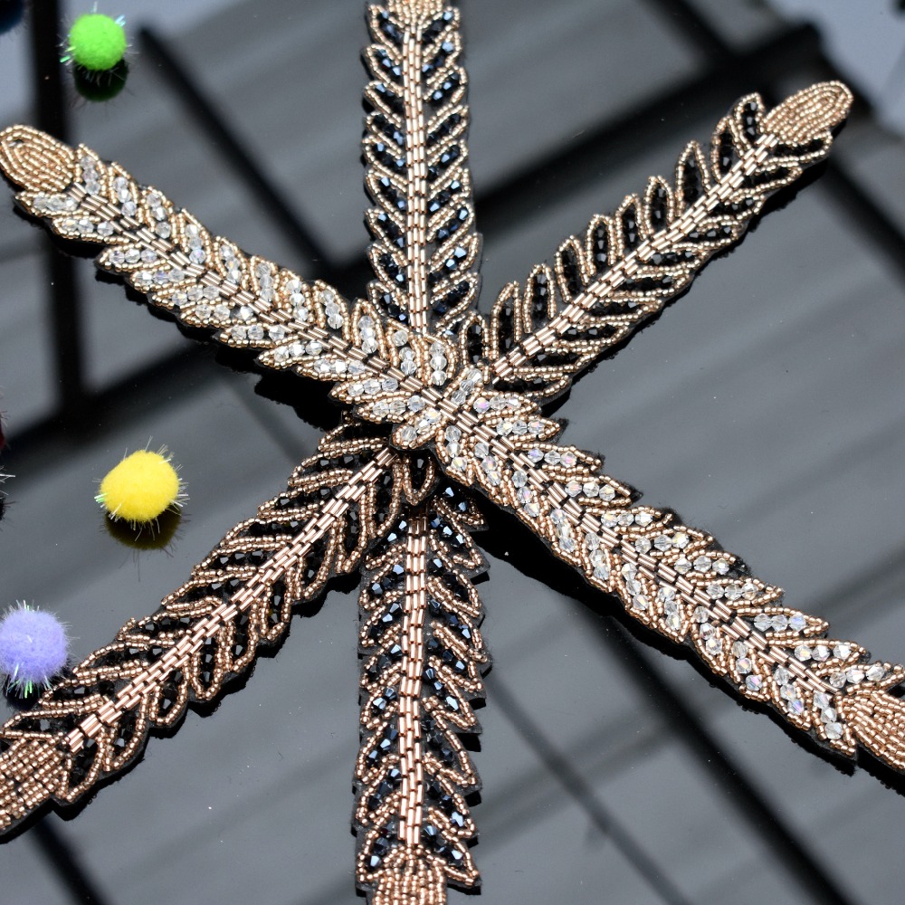 Długie liście liść ręcznie apl – Beaded Trim Fringe recenzja i cena