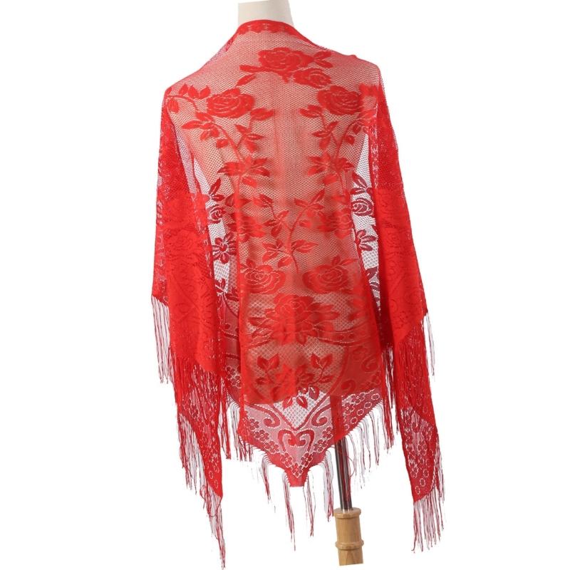 652F Stylowy koronkowy szal z  – Tassel Fringe Trim recenzja i cena
