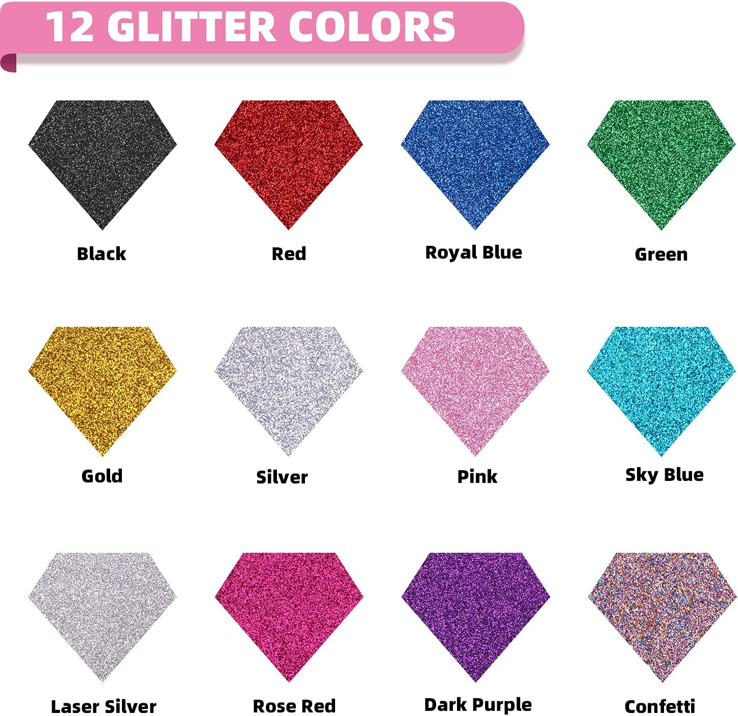 HTVRONT 12 sztuk Brokatowy Vin – Glitter Vinyl Roll recenzja i cena